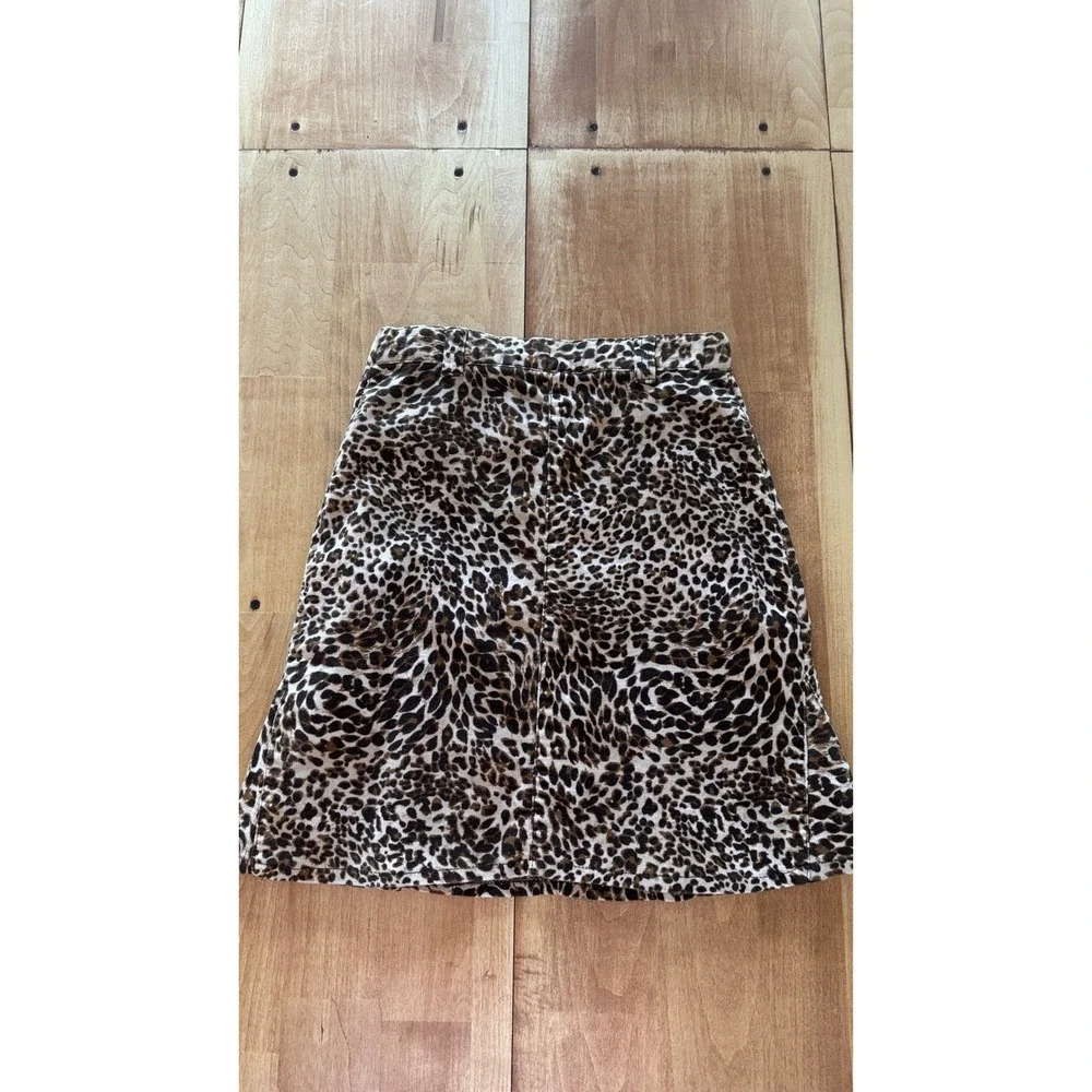 The Childrens Place Kids Girls Leopard Print Corduroy A-Line Skirt Brown Size 10